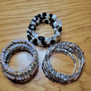 3 Wire Wrapped Bracelets Assorted Style and Colors.